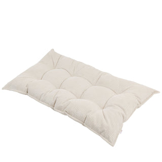 MINICAMP Tufted Corduroy Floor Cushion, French Style Pillow in Ecru