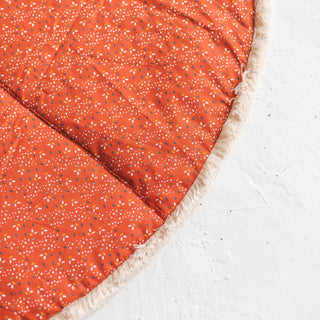MINICAMP Floor Mat for Children with Cotton Fringes in Terracotta