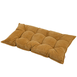 MINICAMP Tufted Corduroy Floor Cushion, French Style Pillow in Mustard