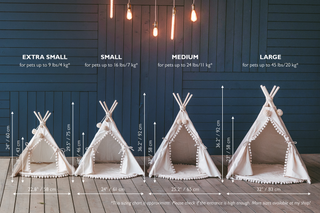 pet teepee sizes by minicamp