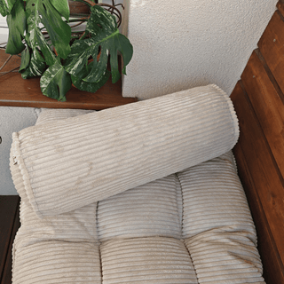 Corduroy Bolster Pillow – Roll Cushion for Floor Mattresses | Ecru