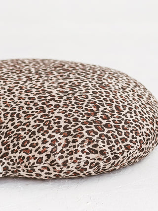 MINICAMP Yoga Pillow Meditation Cushion from 100% Linen in Leopard Pattern