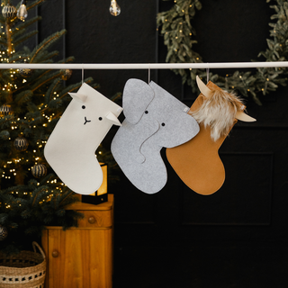 Nordic Felt Christmas Stocking – Personalized Holiday Decor | Elephant