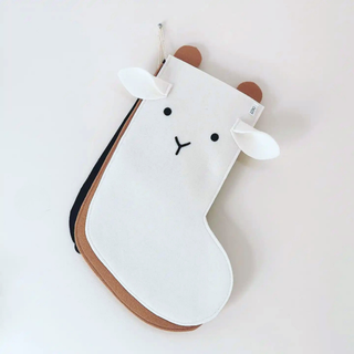 Nordic Felt Christmas Stocking – Personalized Holiday Decor | White Sheep