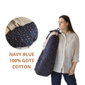 Navy Blue with Flowers