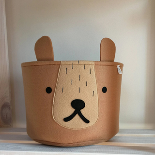 Handmade Felt Toy Storage Basket | Teddy Bear