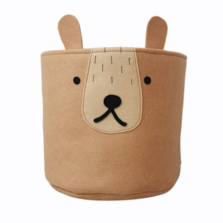 Handmade Felt Toy Storage Basket | Teddy Bear