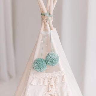 Pom Pom Teepee Tent Toppers - Decorative PomPoms |Colour: Mint