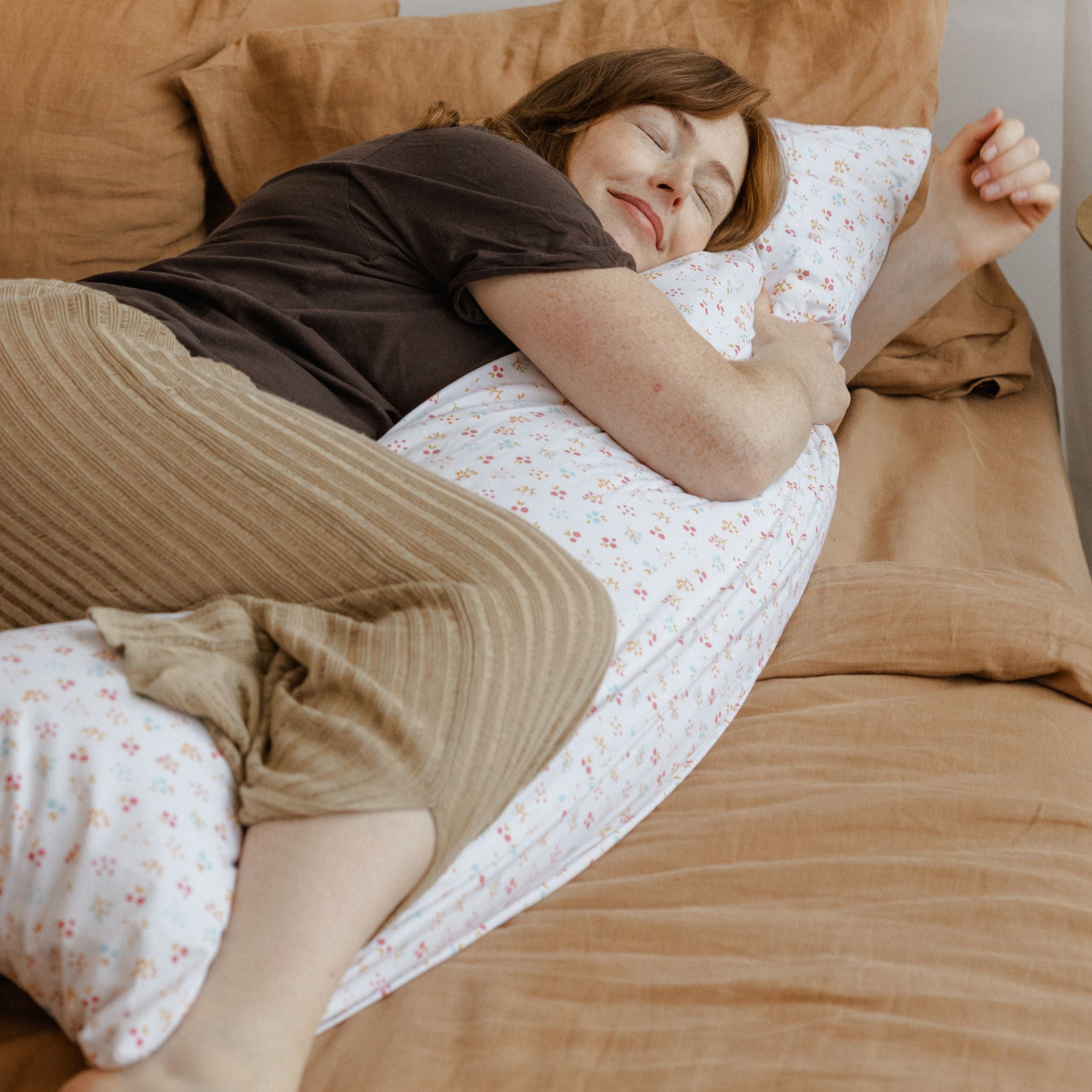 MINICAMP Full Body Pillow for Sleeping & Lumbar Support with Organic Cover in Milk White