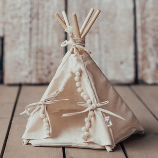 MINICAMP Hedgehog Bed Teepee with Soft Pad in Ecru