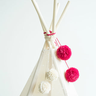 Pom Pom Teepee Tent Toppers - Decorative PomPoms |Colour: Fuchsia