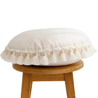 MINICAMP Round Tassel Cushion – Cozy Boho Pillow for Kids' Rooms