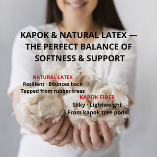 Kids Sleeping Pillow with Natural Kapok & Latex Filling, 100% Cotton Insert