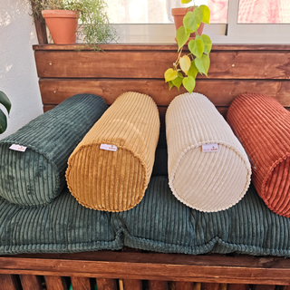 Corduroy Bolster Pillow – Roll Cushion for Floor Mattresses | Petrol Green