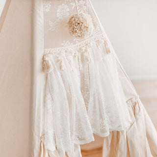 Boho Style Teepee Tent for Kids with Curtains
