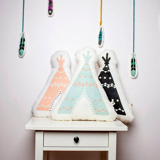 Decorative Kids' Pillows in Teepee Theme